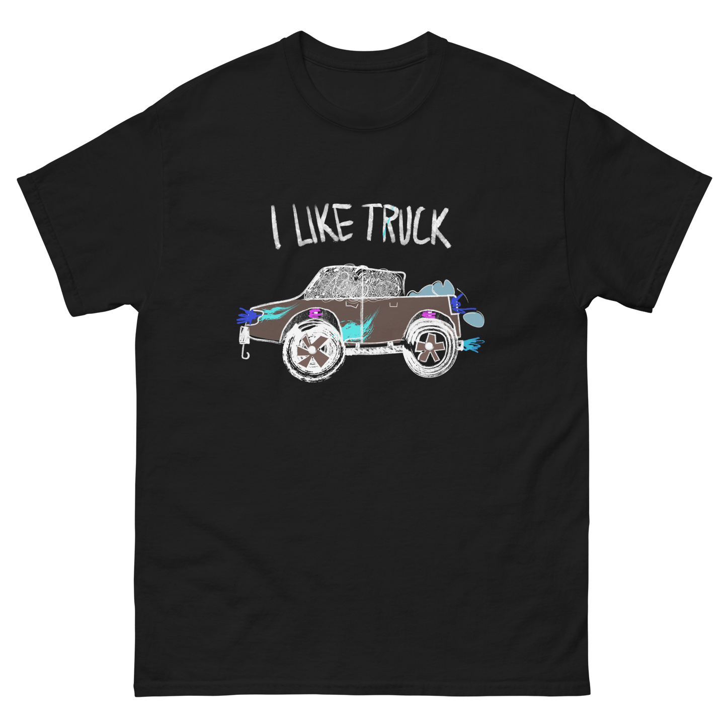 Childish Drawing Car Design T-Shirt I Like Truck - Very Expensive*