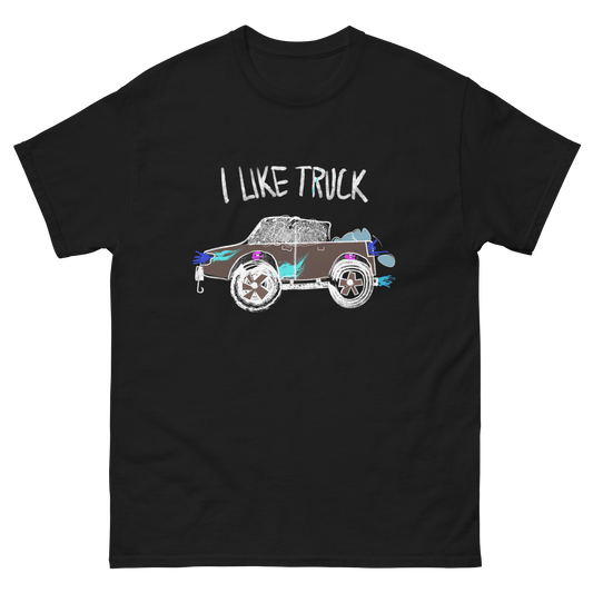 Childish Drawing Car Design T-Shirt I Like Truck - Very Expensive*