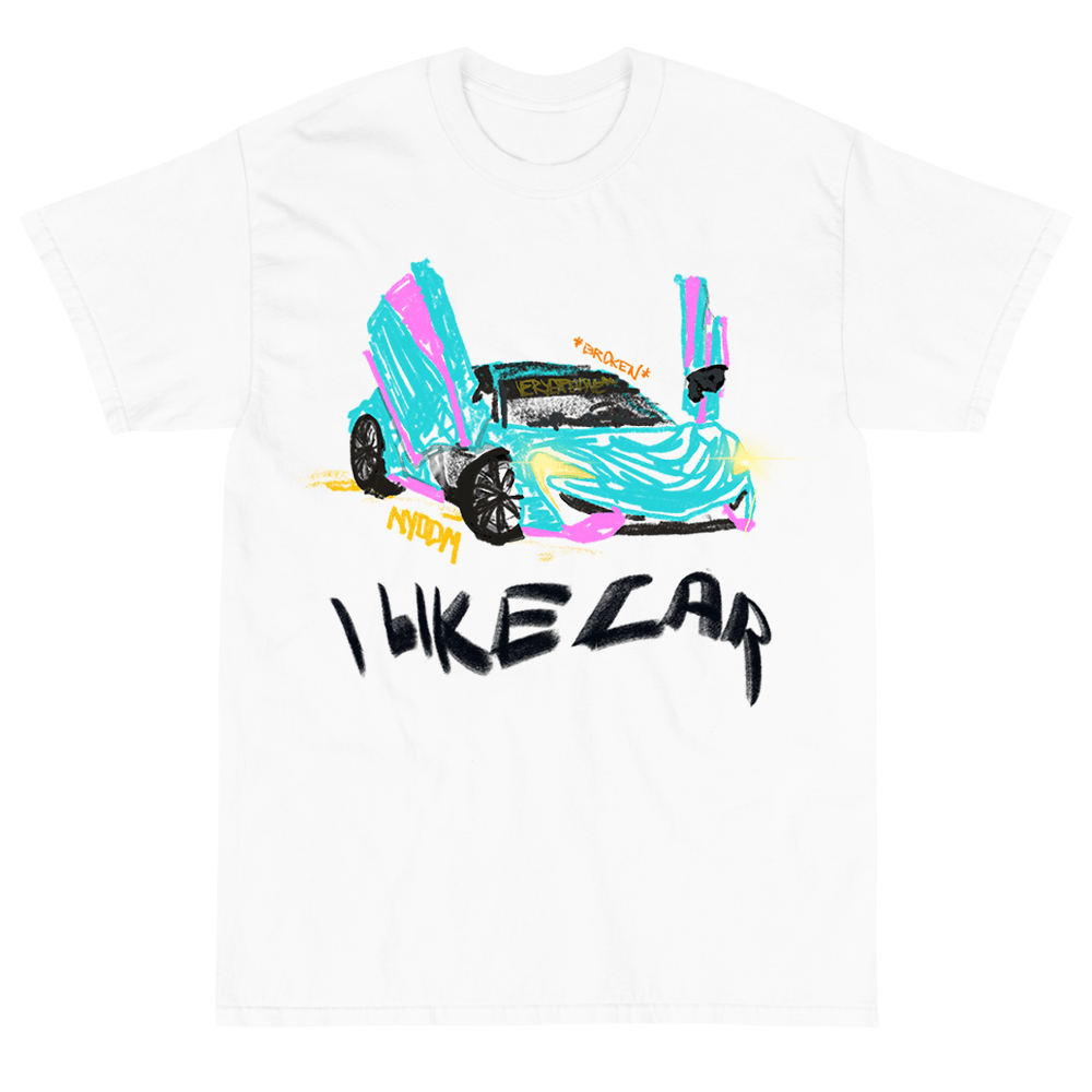 Custom Childish Scribbles Car Design T-Shirt - Very Expensive*