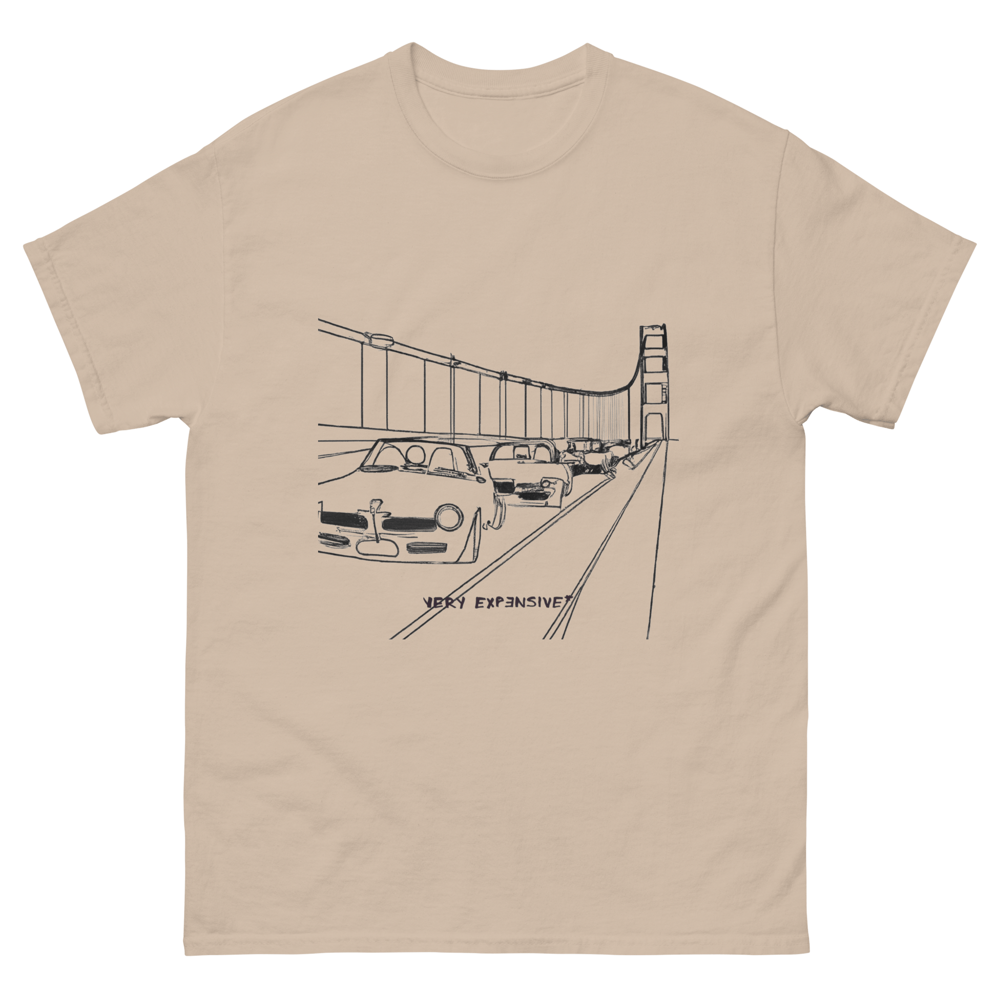 Line Art Golden Gate BMW Cruise Print T-Shirt - Very Expensive*