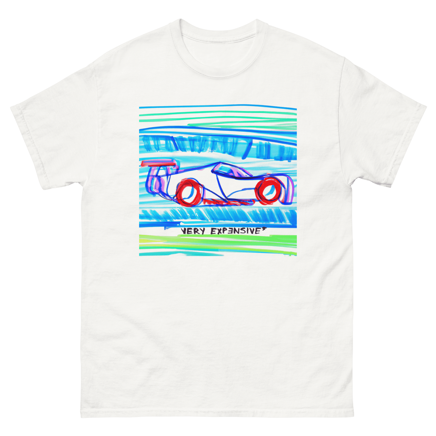 Marker Sketch of a Race Car Design T-Shirt - Very Expensive*