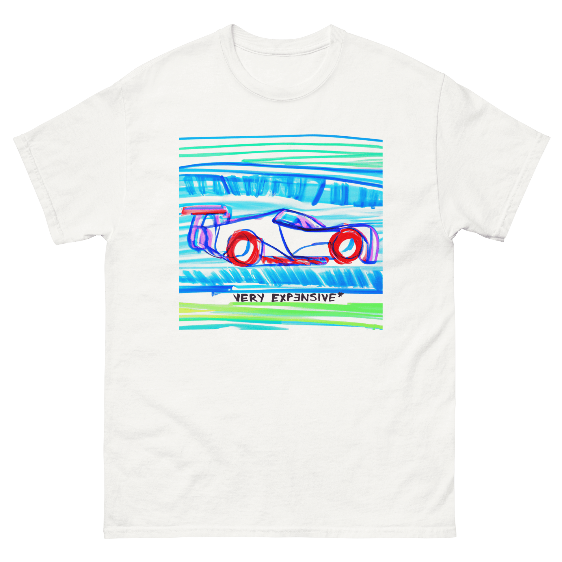 Marker Sketch of a Race Car Design T-Shirt - Very Expensive*