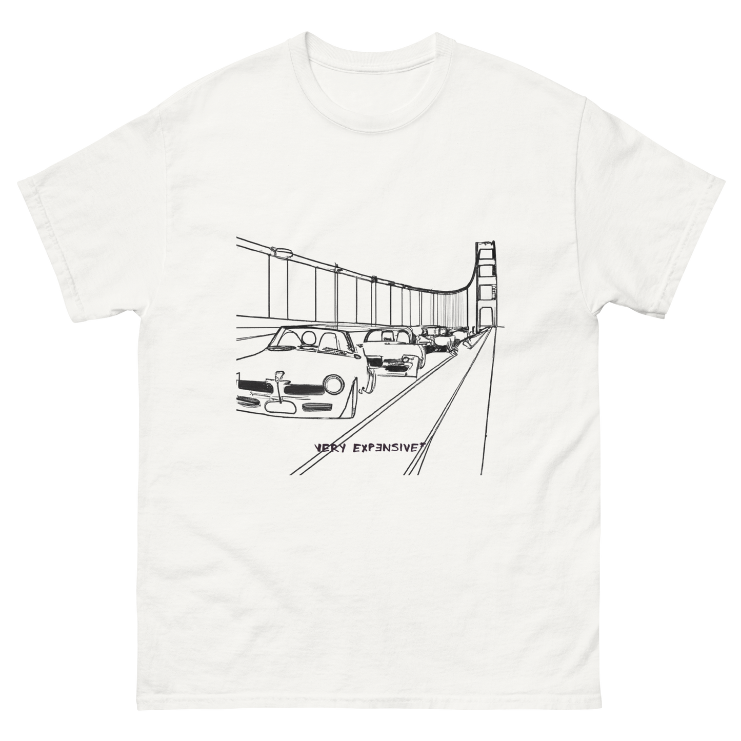 BMW line art golden gate car design t-shirt very expensive