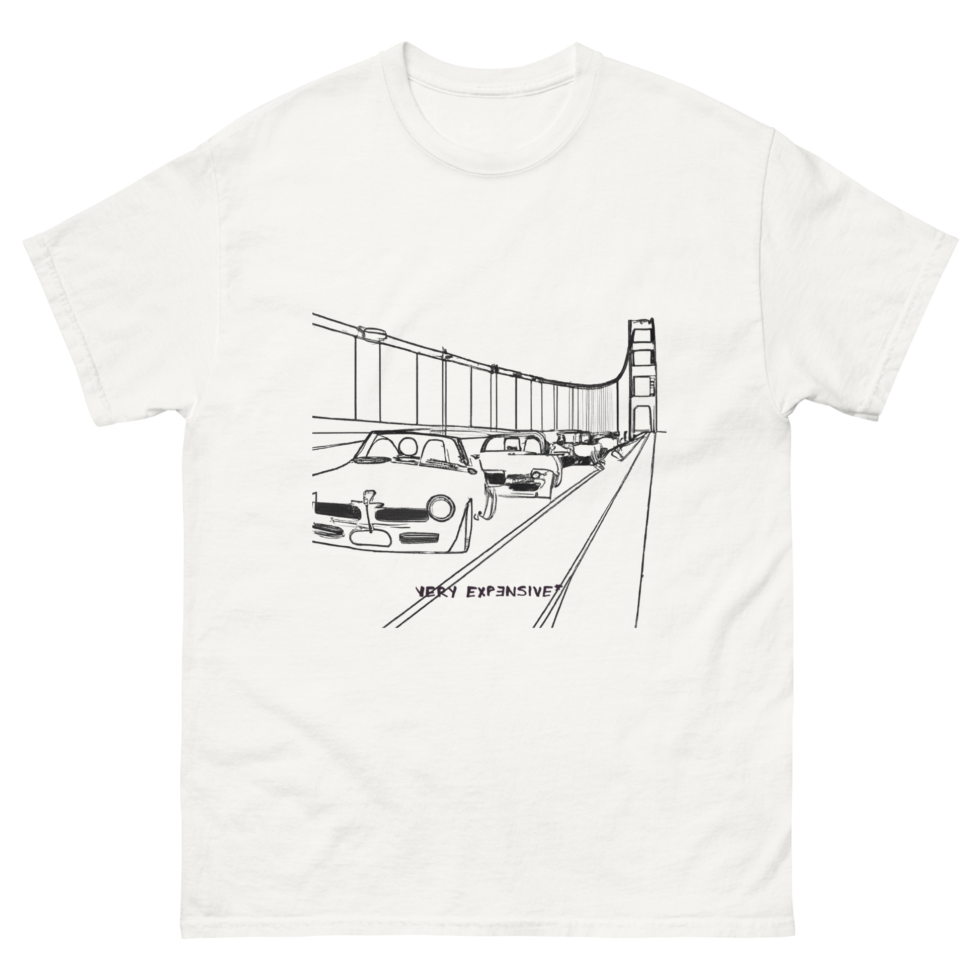 BMW line art golden gate car design t-shirt very expensive