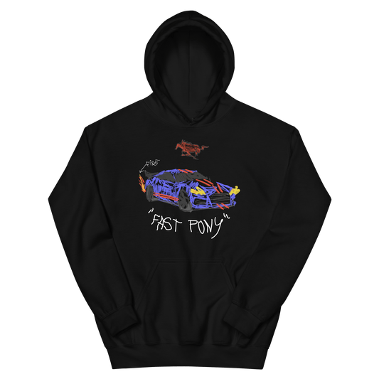 Mustang "Fast Pony" Childish Drawing Design Hoodie - Very Expensive*