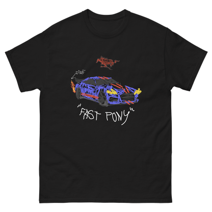 Mustang "Fast Pony" Childish Drawing Design T-Shirt - Very Expensive*