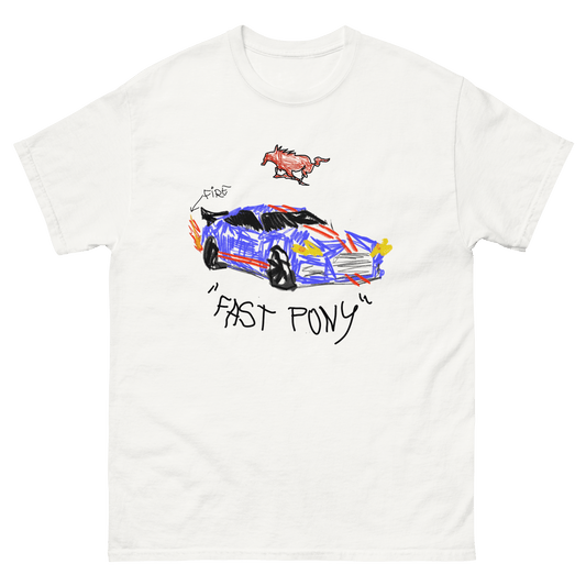 Mustang "Fast Pony" Childish Drawing Design T-Shirt - Very Expensive*